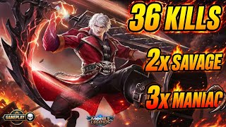 Alucard gameplay (36 kill) 2 savage 3 maniac #mlbb 