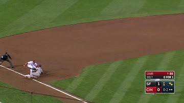 SF@CIN: Barnhart catches Span trailing off second