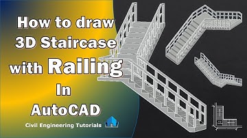 6.How to draw 3D Staircase with RAILING in AutoCAD |  L-TYPE Staircase | L–SHAPED Staircase