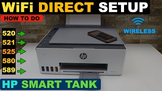 HP Smart Tank 520 | 525 | 540 | 580 | 589 WiFi Direct Setup | Wireless Setup | Wireless Password.