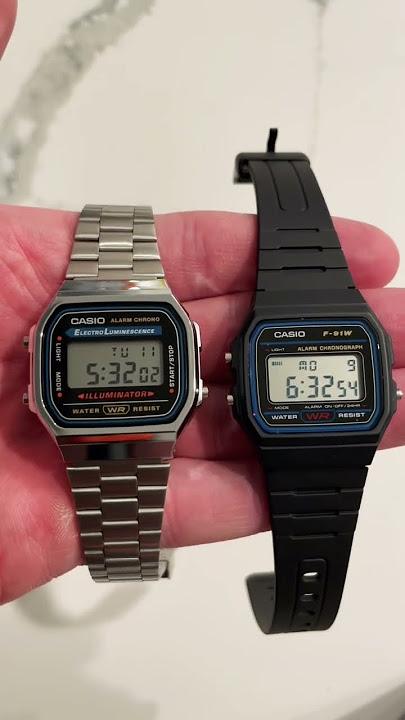 Can’t decide?! Casio A-168 and F-91W side by side comparison! #shorts #watches #trending