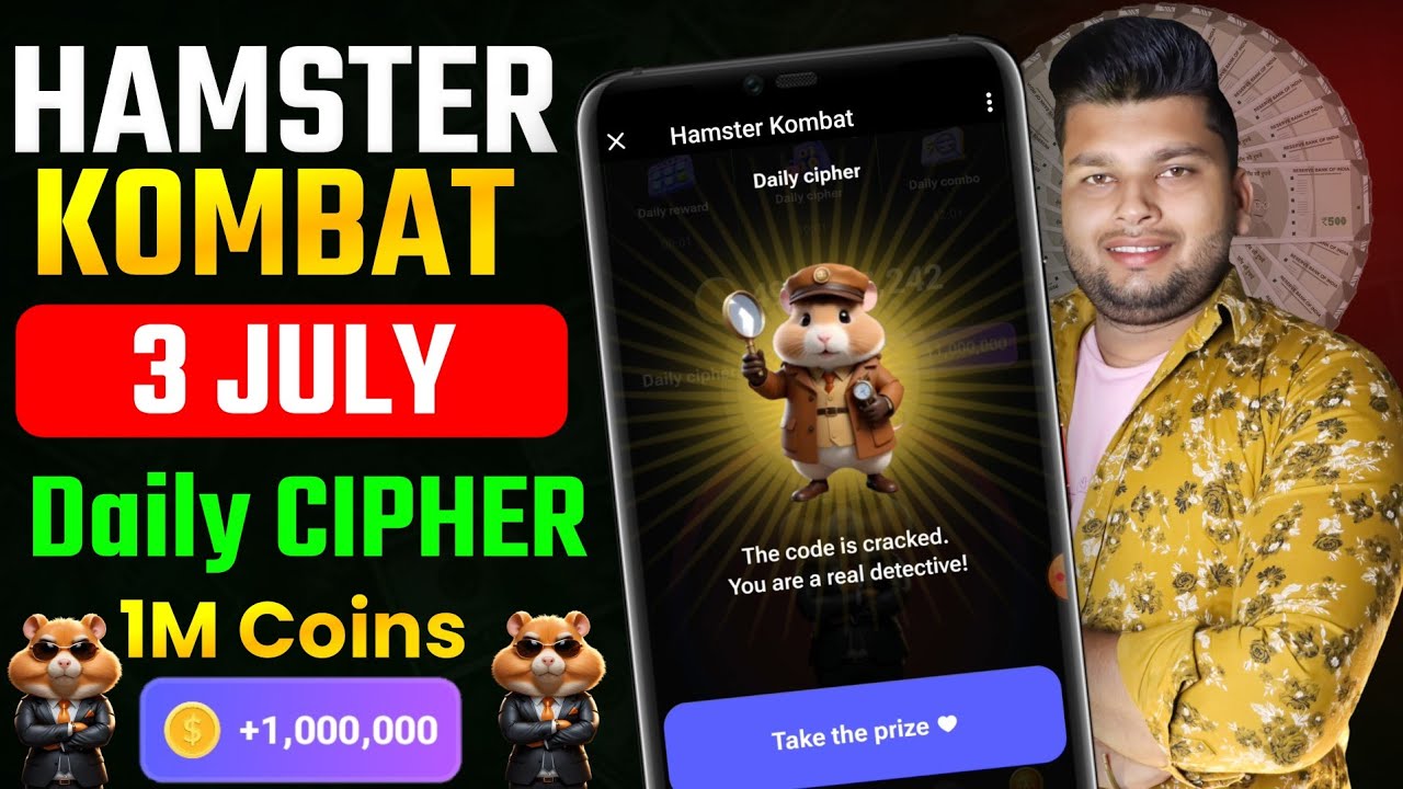 Hamster Kombat Daily Cipher Today 1M Coins 3 July 2024 | hamster kombat ...