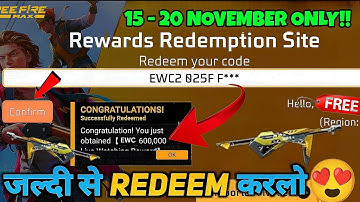 FREE FIRE REDEEM CODE TODAY 18 NOVEMBER|FF REWARDS REDEEM CODE | FF REDEEM CODE TODAY 18 NOVEMBER
