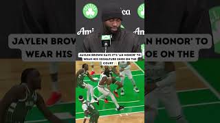 Jaylen Brown on what it means for him to play in his signature shoe 👟 #shorts