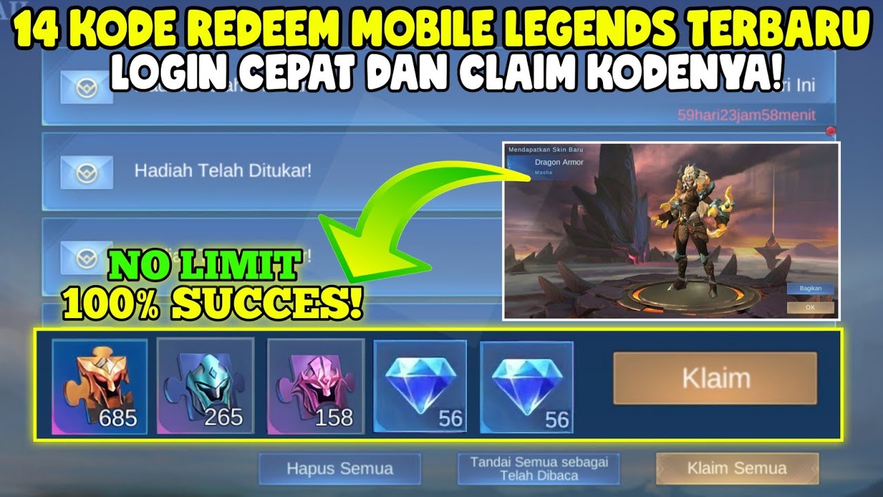HARI INI! 14 KODE REDEEM ML TERBARU KODE REDEEM MOBILE LEGENDS KODE ...