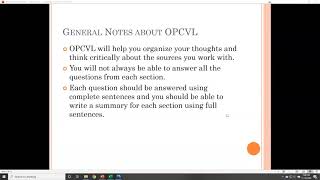 Origin, Purpose, Value, Content, Limitation (OPCVL)