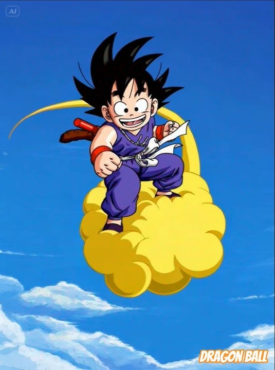 Little Goku is flying on a kinton cloud #ai #anomali #anomaly #dragonball #dragonballz #goku