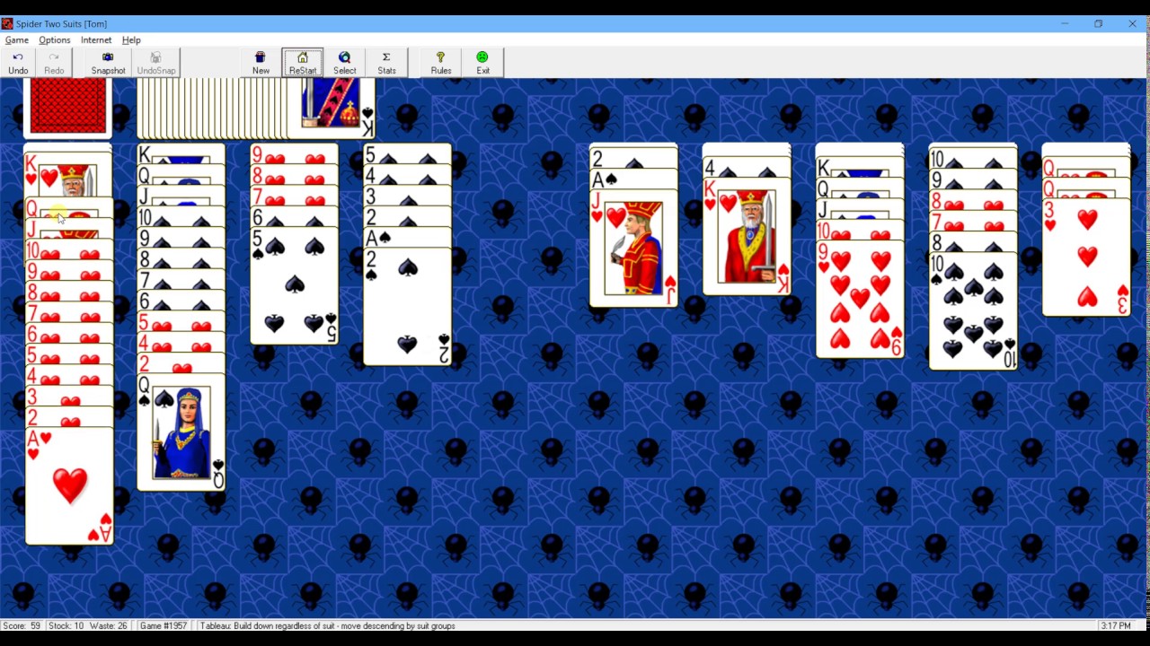 How To Play Spider Solitaire 2 Suits! Playing Solitaire Online and Card  Games Solitaire Lessons 