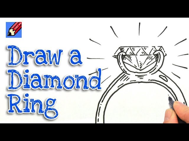 How to Draw a Diamond Ring - Easy Drawing Tutorial For Kids