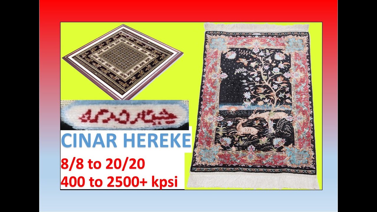 Turkish Cinar Silk Carpet - 3 Hereke Types feat. 2500kpsi 20/20 Rugs ...