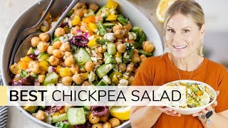 MEDITERRANEAN CHICKPEA SALAD | 15minute recipe