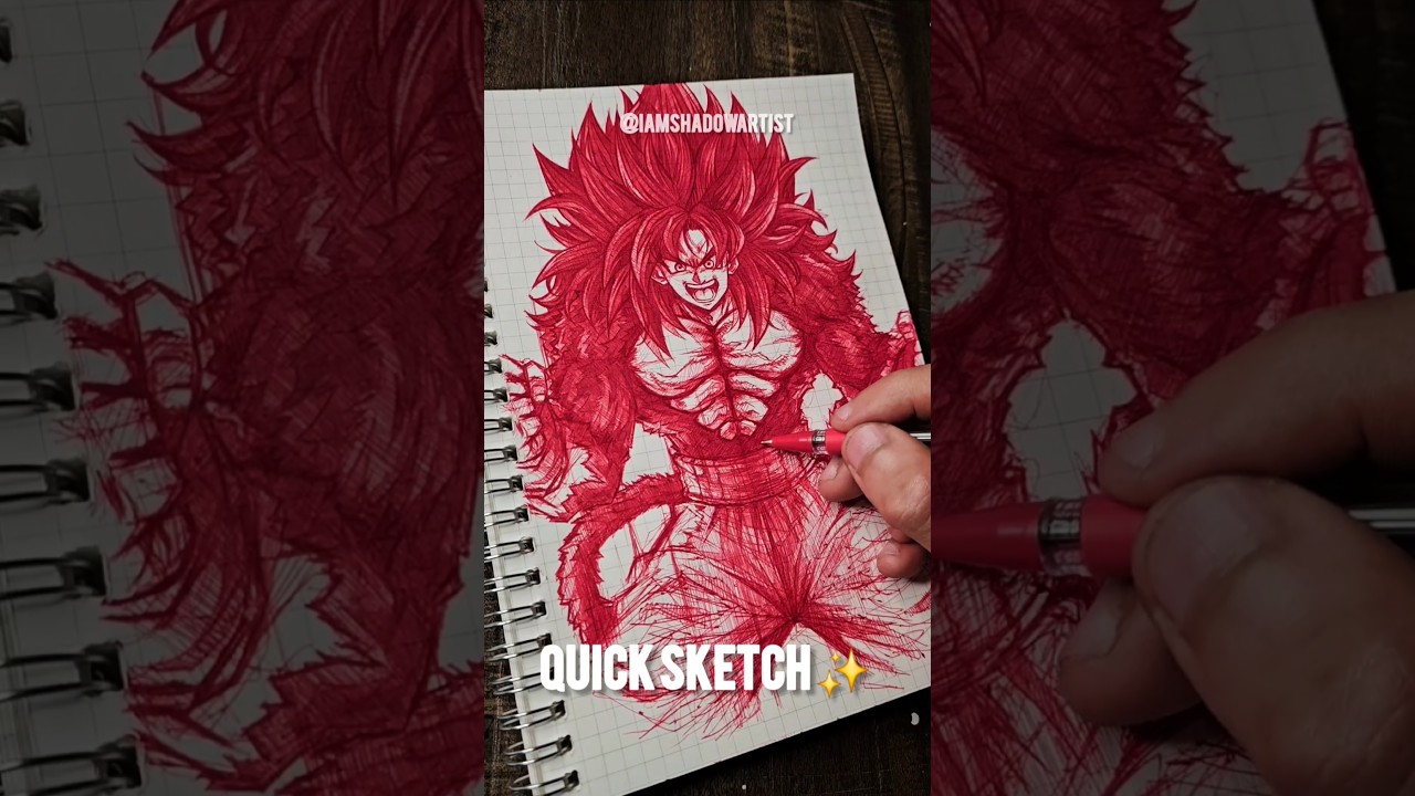 Drawing Goku Super Saiyan 4 ✨️🔥 