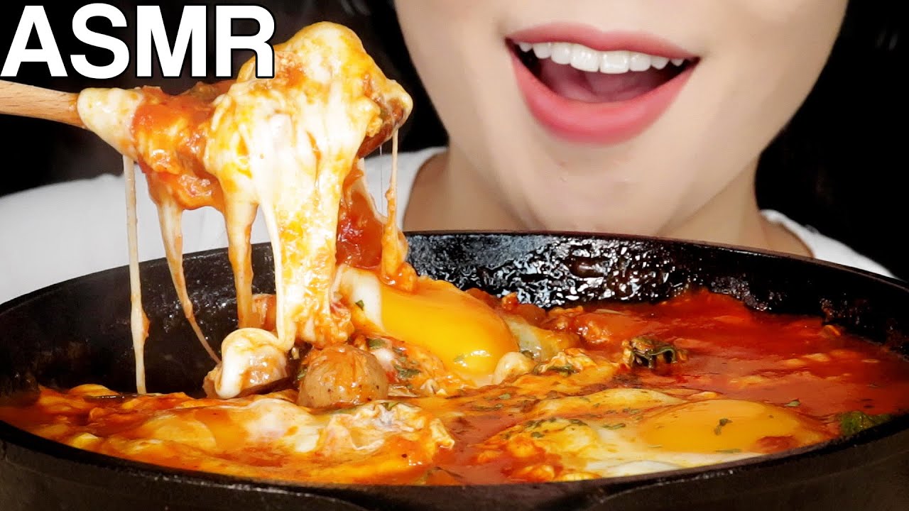 ASMR Eggs-In-Hell (Shakshuka) Eating Sounds Mukbang 에그인헬 먹방 Part 2