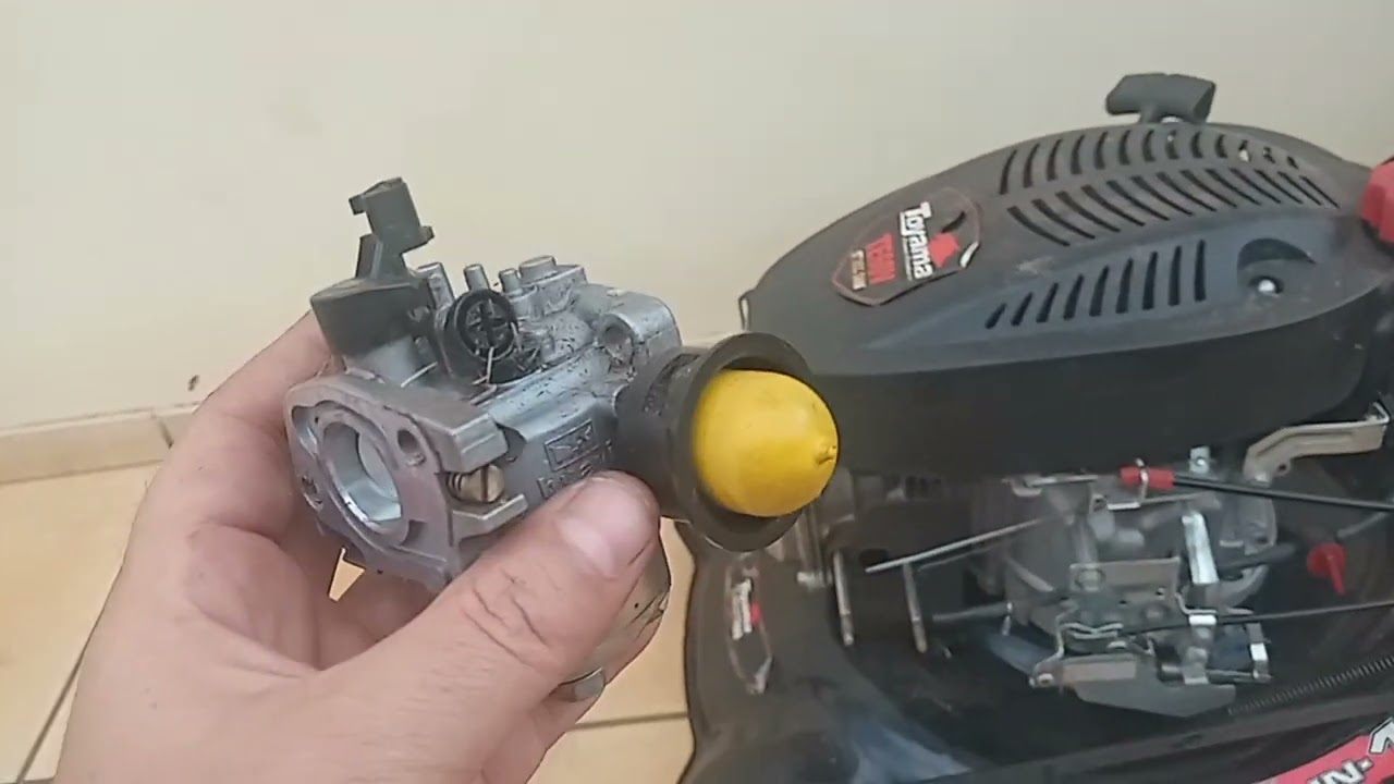 Melhorias no cortador de grama toyama. Carburador de motor estacionario.