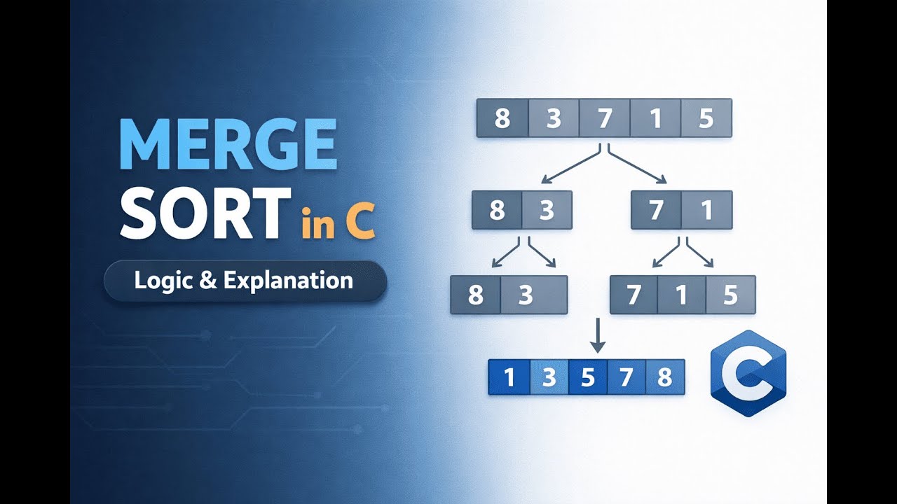 Merge Sort using c language LOGIC based discussion - YouTube