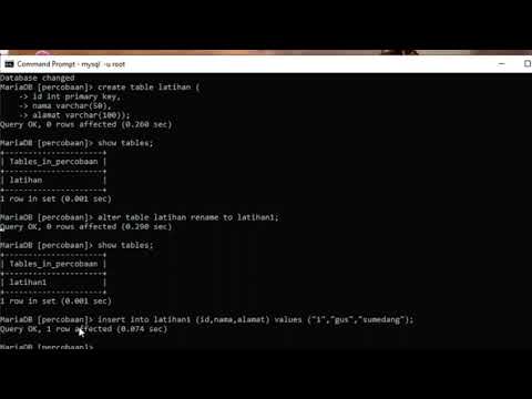 Cara Menggunakan DataBase di CMD (Create,Update,Delete) - YouTube