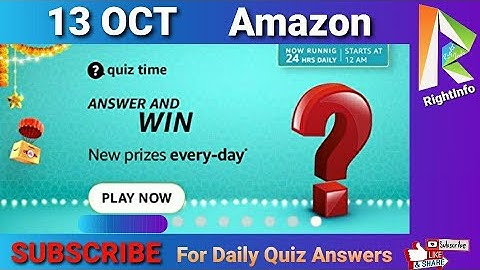 Amazon Daily Quiz Time Answers Today 13 OCT | Fun Zone Quiz Time | RightInfo