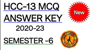 ANSWER KEY HCC- 13 VBU EXAM SEM-6(2020-23) #answerkey #sem6hcc13@LEECLASSESAKP