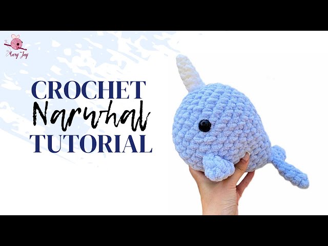 I added the eyes to my narwhal! it's my first amigurumi and it's looking  great! : r/crochet