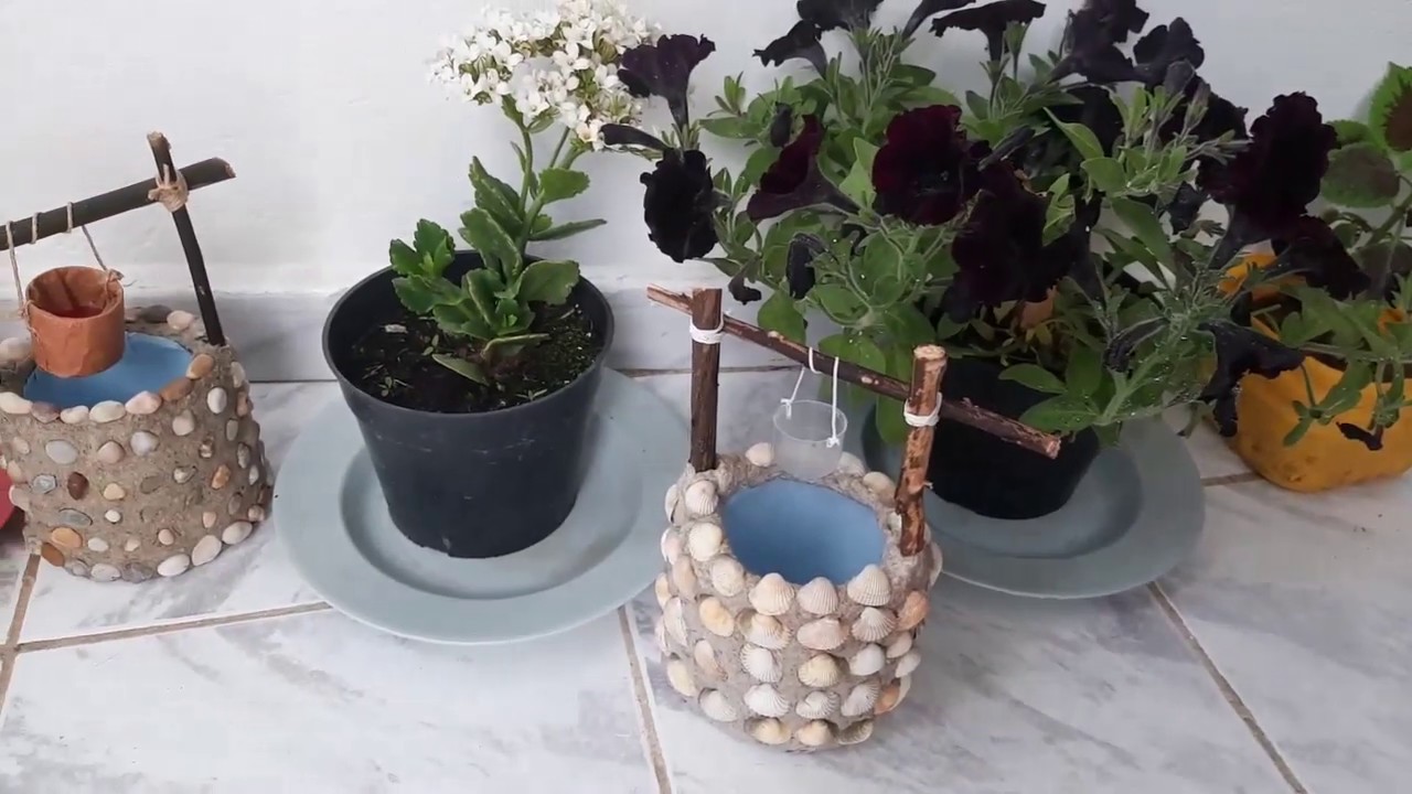 صناعة بئر مزين بالأصداف البحرية - أشغال يدوية منزليّة