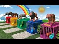 Baby animals meet green aliens  rhino horse elephant tiger and lion