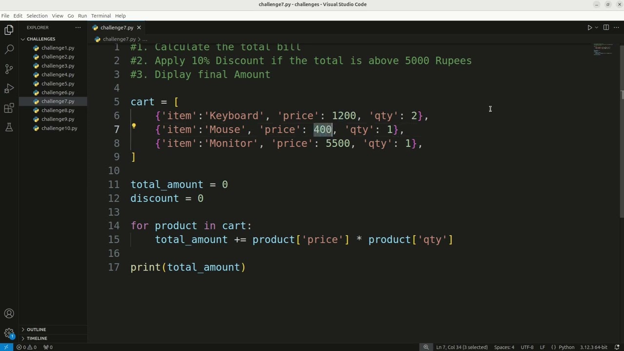 Online Store Cart System in Python | Shopping Cart Using Data Structures - Challenge # 7