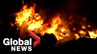 Compton, Calif. industrial area engulfed in flames, no deaths reported screenshot 4