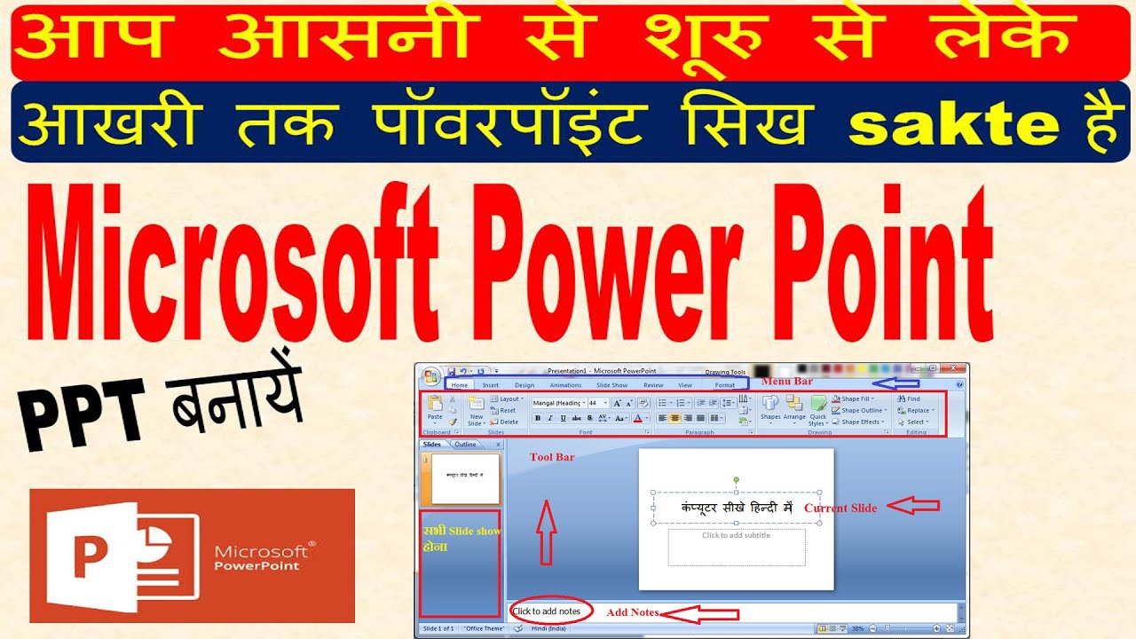 how to make powerpoint presentation in hindi language