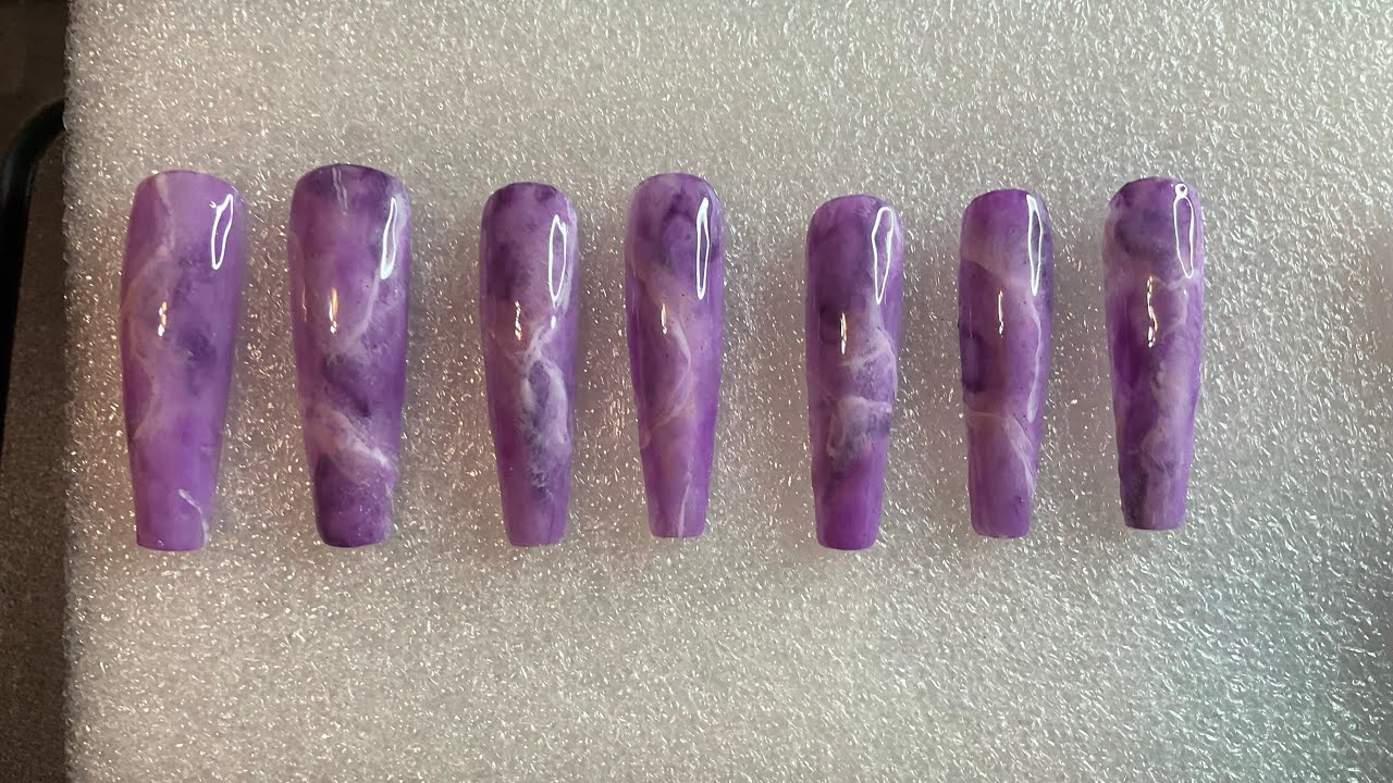 Amethyst Crystal Nail Design humble.victoria Purple Nails YouTube