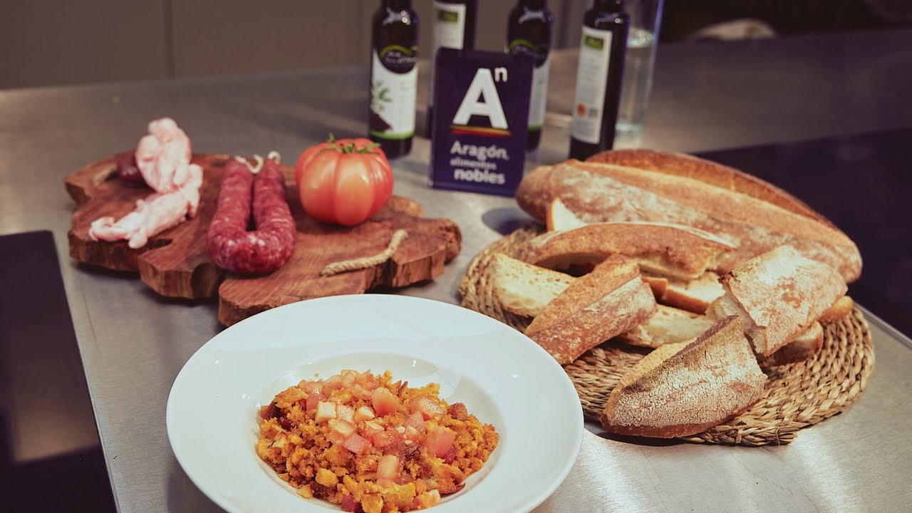 Migas a la aragonesa. Recetas  con Aragón Alimentos Nobles y la Asociación de Cocineros de Aragón