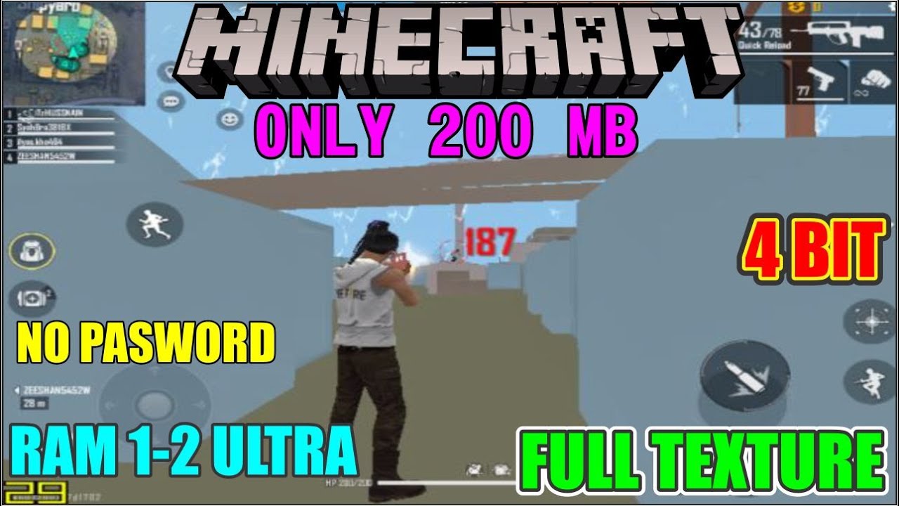 Free Fire Minecraft Graphics Ultra Low Graphics No Password Direct Link 100% Safe & Antiban