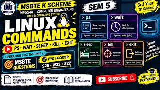 Linux Commands | ps, wait, sleep, kill & exit | MSBTE K Scheme | SEM 5 | Unit 2 | Important Question