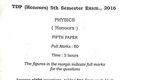 Physics (Honours) Previous year question papers 5th Semester #physicspaper