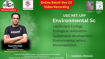 Online Batch - Dec 23 Video recording | UGC NET Environmental Sc. | Best Online Coaching by CATALYST