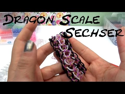 Rainbow Loom Dragon Scale 6er Drachenarmband aus Gummibändern Anleitung | deutsch - YouTube