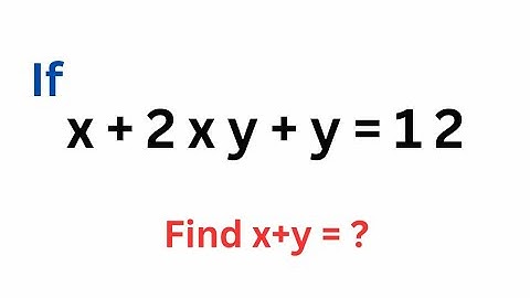 "Only 1% Can Solve This! | x + 2xy + y = 12 | Mind-Blowing Algebra Puzzle"@mathsolver1117