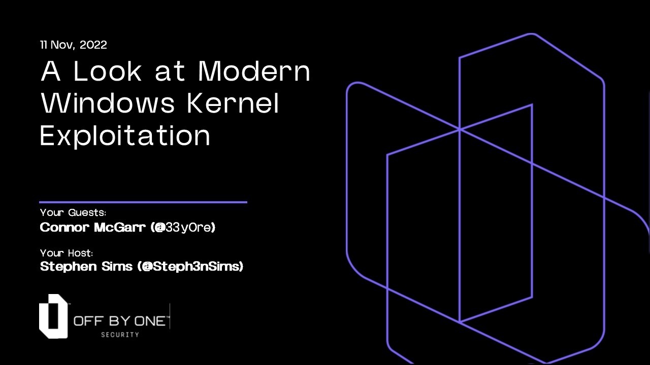 A Look at Modern Windows Kernel Exploitation - YouTube