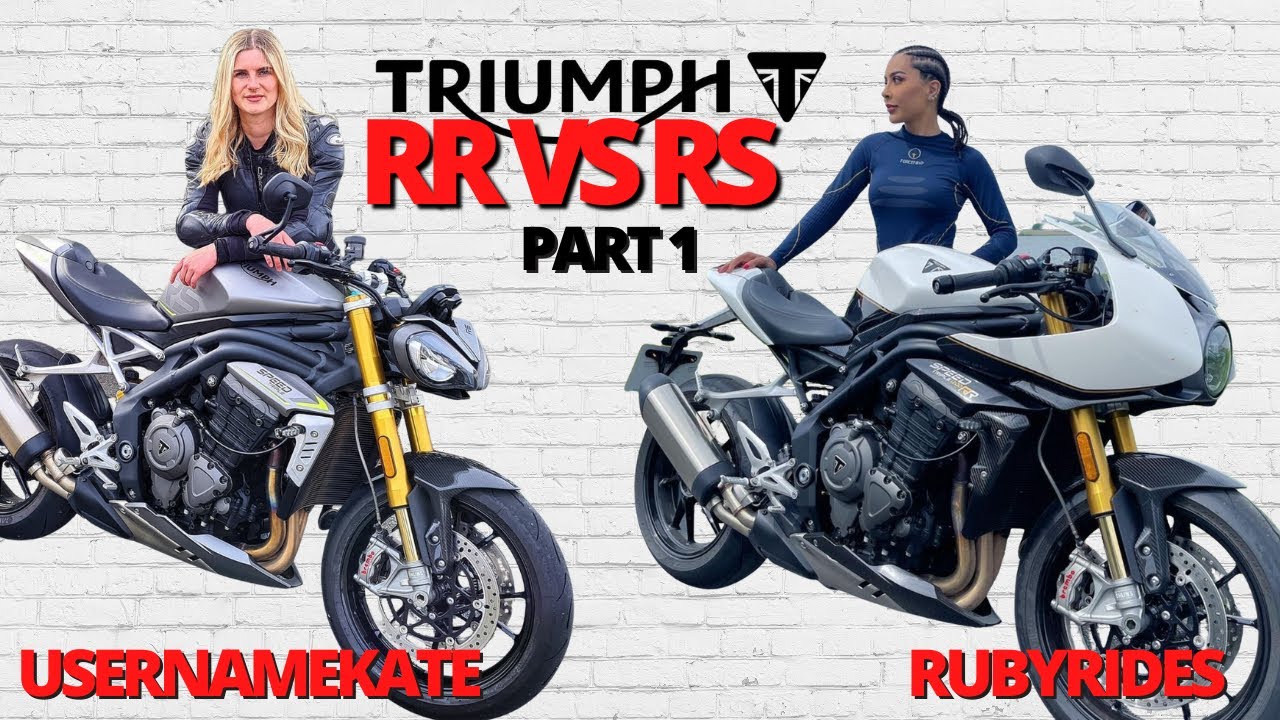 BIKE BATTLE! // TRIUMPH SPEED TRIPLE RR VS RS // with Ruby Rides PART 1
