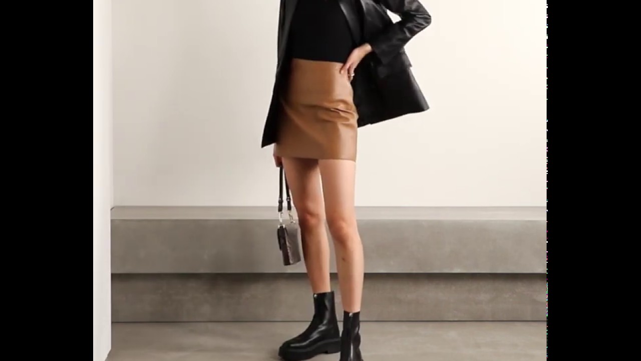 THEORY Leather mini skirt