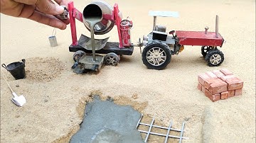 Diy tractor making ||tract science project|| concrete bridge || miniature tools |  projects