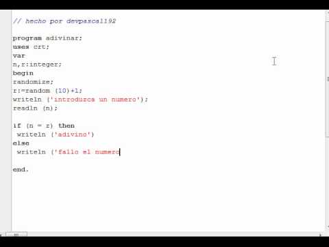 Programación en Pascal - Función Random - YouTube