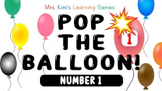 Mrs. Kim's NEW Learning Game (Pop the Balloon! - Number 1) screenshot 1