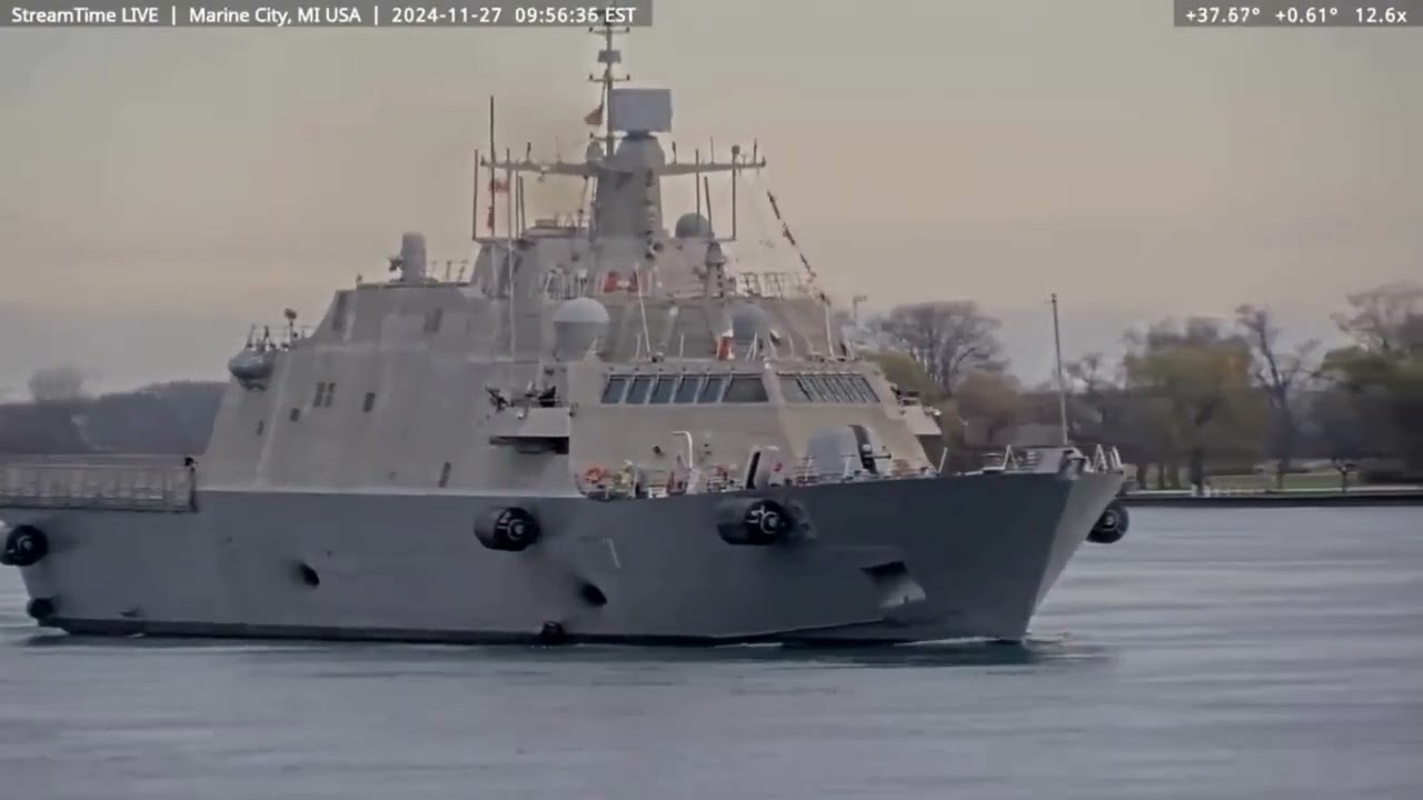 USS Beloit LCS 29 Passing Port Huron, Marine City & Algonac on Nov 27th, 2024