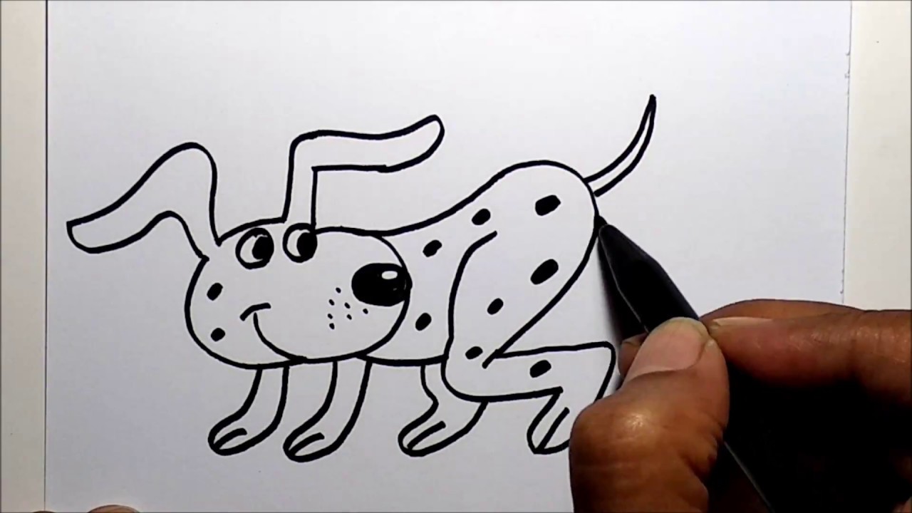7 Drawing Tricks How To Draw A Dog From Numbers Easy Tutorial Dog Drawing For Kids Youtube