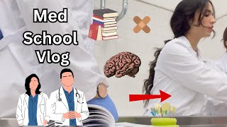 Productive Med school Vlog ⎮ How I study Anatomy, Study Session with friends, What I Eat, Selfcare ✨