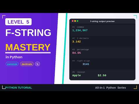 Python F-String Mastery | Format Numbers, Decimals, Percentages & Receipts | Level 5 | Allin1
