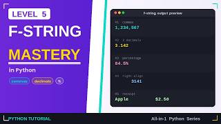Python F-String Mastery | Format Numbers, Decimals, Percentages & Receipts | Level 5 | Allin1