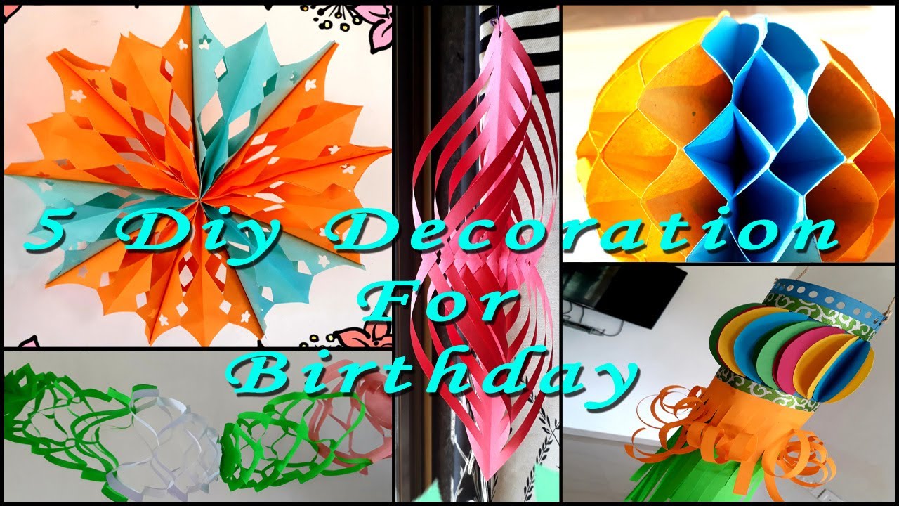 5 DIY Birthday Decoration Ideas At Home - YouTube