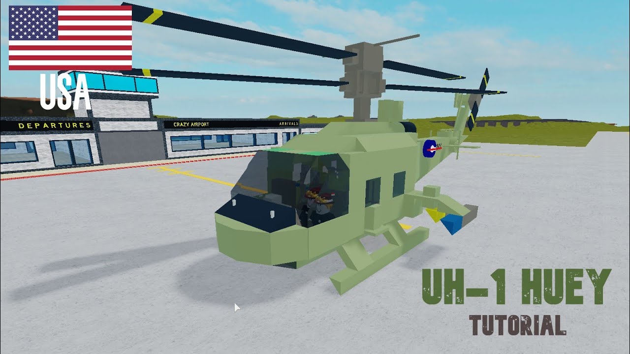 Bell Uh 1 Iroquois Huey Helicopter Tutorial Roblox Plane Crazy Youtube