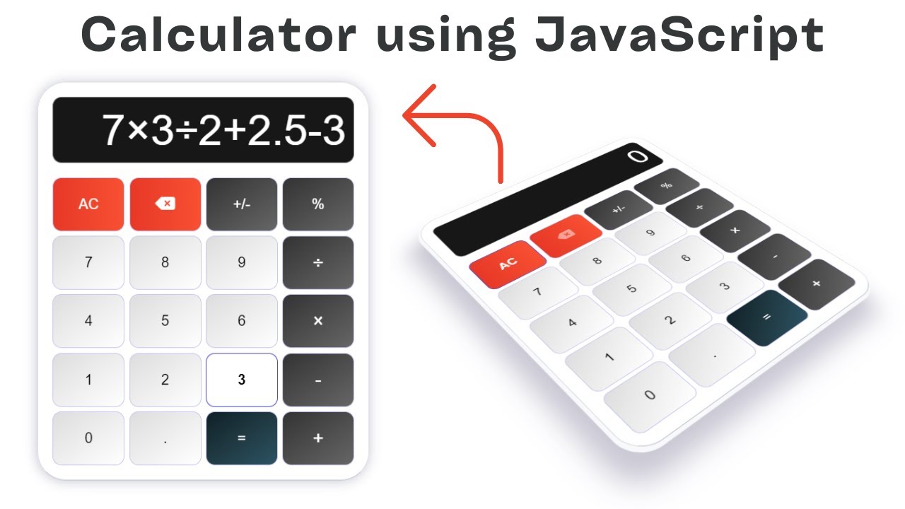 Calculator using HTML, CSS and JavaScript | JavaScript Calculator ...